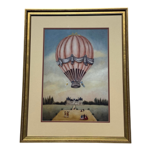 Mid 20th Century The First Ascent by a Woman Hot Air Balloon Print by Alexandra Churchill