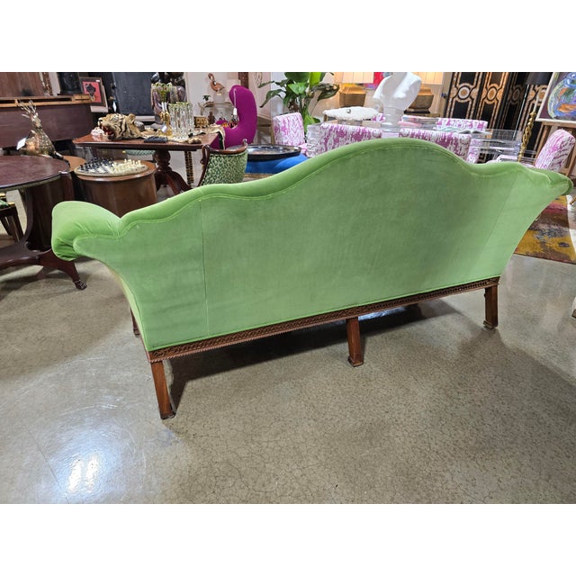 1960s Velvet Camelback Sofa of the James River Collection by Hickory Chair For Sale In Raleigh - Image 6 of 18