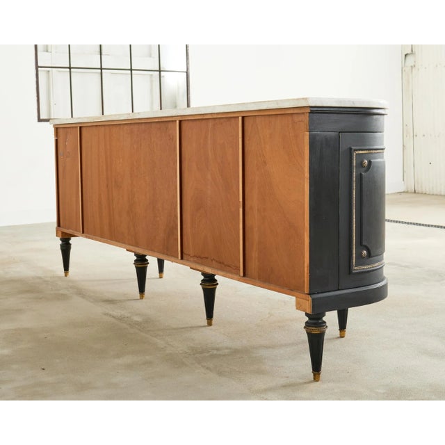 Grand Louis XVI Style Marble Top Ebonized Sideboard Buffet For Sale - Image 10 of 10