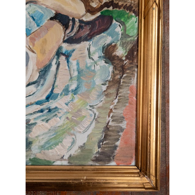 Mid-Century Oil Painting After Rousse (La Toilette) by Henri Toulouss For Sale - Image 11 of 14