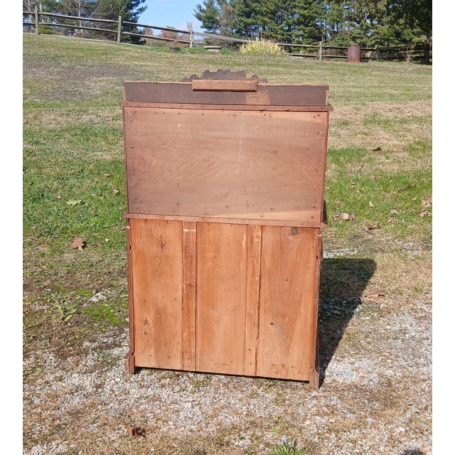 Antique Walnut Victorian Ladies Slanted Drop Front Desk With Working Locks and Keys 1870s For Sale - Image 16 of 17
