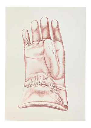 Red Glove - Original Etching by Giacomo Porzano - 1972 1972
