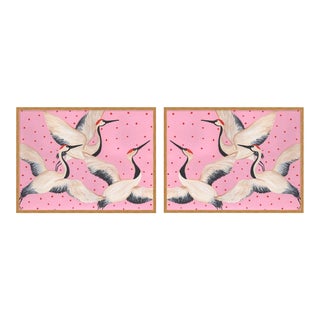Babette, Cleo & Estelle Diptych by Willa Heart in Gold Framed Paper, Large Art Print For Sale