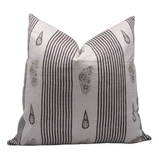 Fabdivine Handcrafted Block Print Cushion Cover 20x20 Inch Pure Linen-Urban Flag For Sale