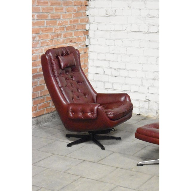 Swivel Chairs with Ottomans from T. J. Laitinen, Finland, 1970s, Set of 4 For Sale - Image 4 of 7