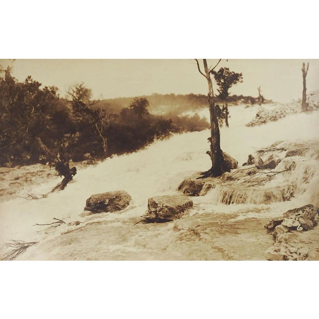 Rustic Vintage Sepia Tone River Flood Photograph For Sale - Image 3 of 3