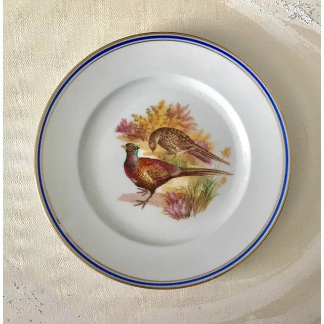 Vintage German Gilt Pheasant Wildlife Serving Platters - a Pair For Sale - Image 4 of 7