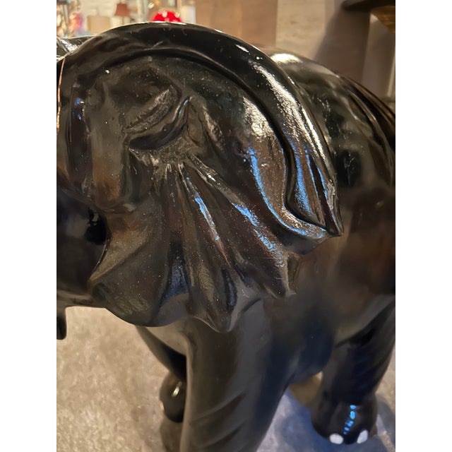 Wood Large Teakwood Elephant Garden Seat Sculpture For Sale - Image 7 of 9