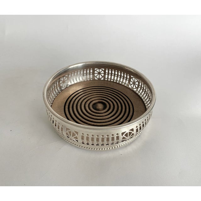 Barker Ellis English Silver Wine Coaster For Sale - Image 4 of 7