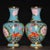 Dimensions (Each): Height 38cm (14.96") x Width/Diameter 20cm (7.87") Material: Copper body with cloisonné enamel (Jingtai...