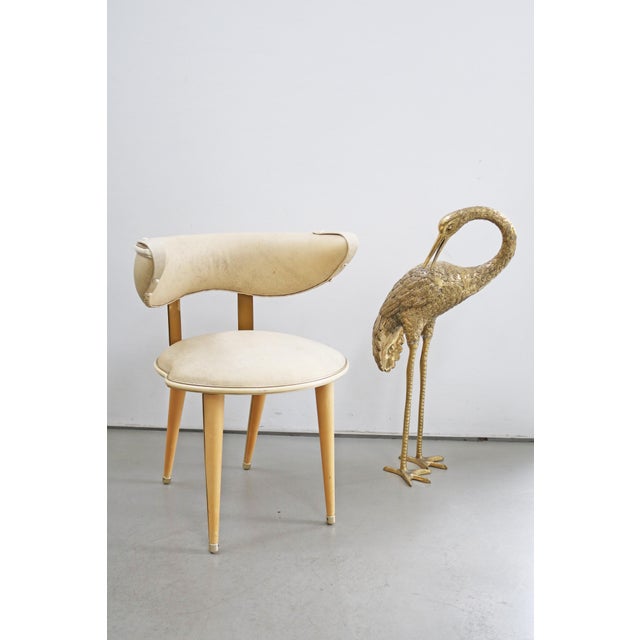 Umberto Mascagni Armchair Beautifully shaped, delicate chair Ideal for a dressing table or lady's desk Sky leather...