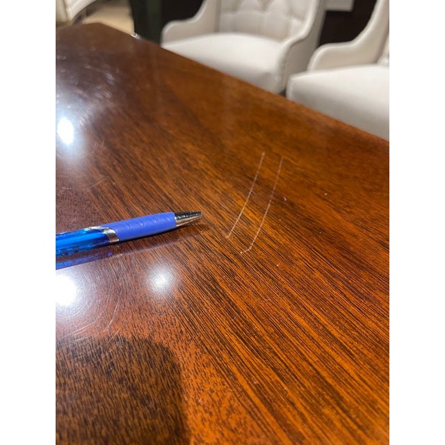 Wood 1990s The Kindel Drop-Leaf Mahogany Side Table Features a Drawer, Brass Caster Feet, and a Functioning Lock. With Two Leaves For Sale - Image 7 of 11