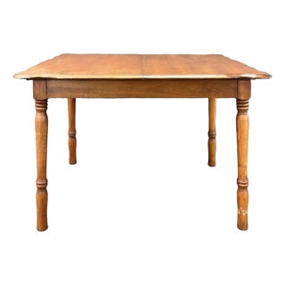 Vintage Maple Dining Table With Two Leaves – Traditional Farmhouse Kitchen Table For Sale