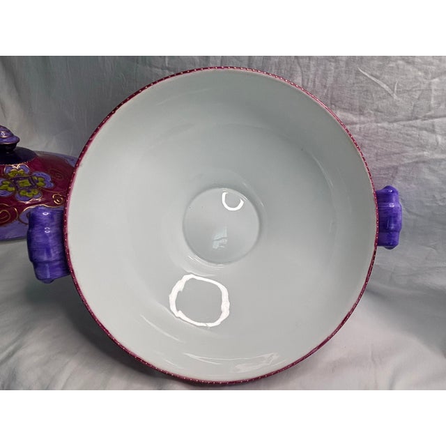 Signed Soizick De La Bruguiere Painted Porcelain Tureen Limoges France For Sale - Image 9 of 12