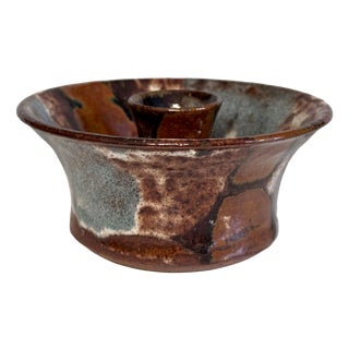 Ceramic Candlestick by Jim & Henny Waldorff, Svaneke, Bornholm, 1970s For Sale