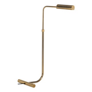 Floor Reading Lamp in Gold Plated Steel, 1970 For Sale