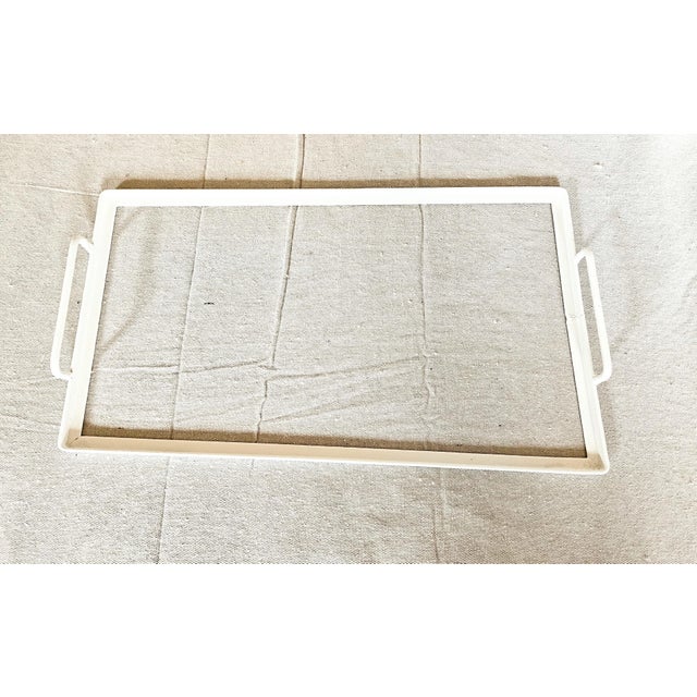 Metal MCM Retro Weinberg Style Pony Bar Cart Tray on Swivel Wheels For Sale - Image 7 of 12