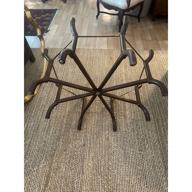 Brass Vintage Baker Brass &. Glass Scalloped Coffee Table For Sale - Image 8 of 14