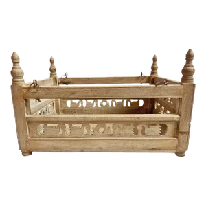 Antique Wood Baby Jhula Box