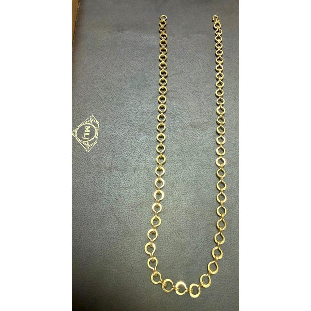 2020s 24 Karat Pure Gold Hand Made Yellow Gold Link Chain Necklace, 22.3 Gm, 16 Inch For Sale - Image 5 of 8