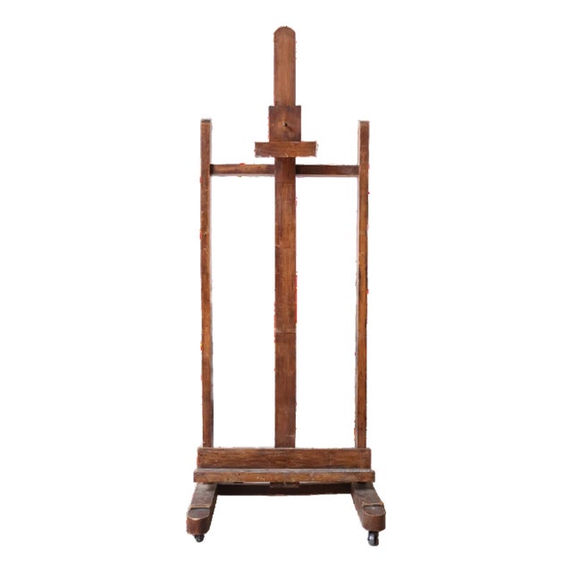 20th Century French Wooden Floor Easel For Sale
