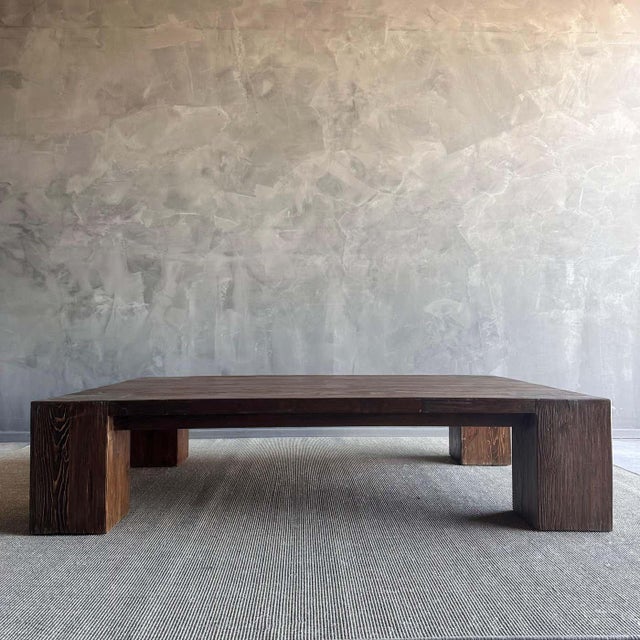 Not Yet Made - Made To Order Beam XL Walnut Stain Reclaimed Elm Wood Coffee Table For Sale - Image 5 of 11