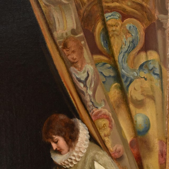 Tito Conti, Italian Genre Scene, 1879, Oil on Canvas, Framed For Sale - Image 8 of 11