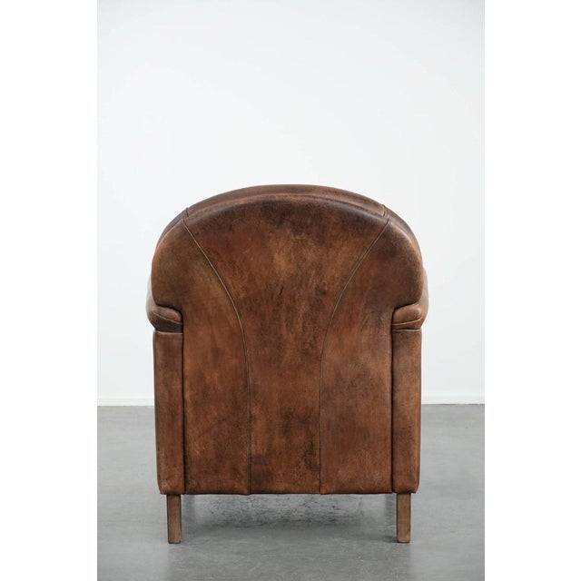 Vintage Sheepskin Club Armchair For Sale - Image 4 of 18