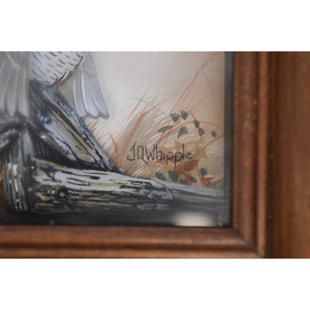 Mid 20th Century Hand Painted Quail Composition Relief Sculpture & Landscape by Joseph Q. Whipple (Signed) For Sale - Image 5 of 5