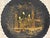 19th Century Antique English Chinoiserie Black Papier-Maché Scalloped Edge Pedestal Dish / Decorative Wall Plate For Sale - Image 5 of 17
