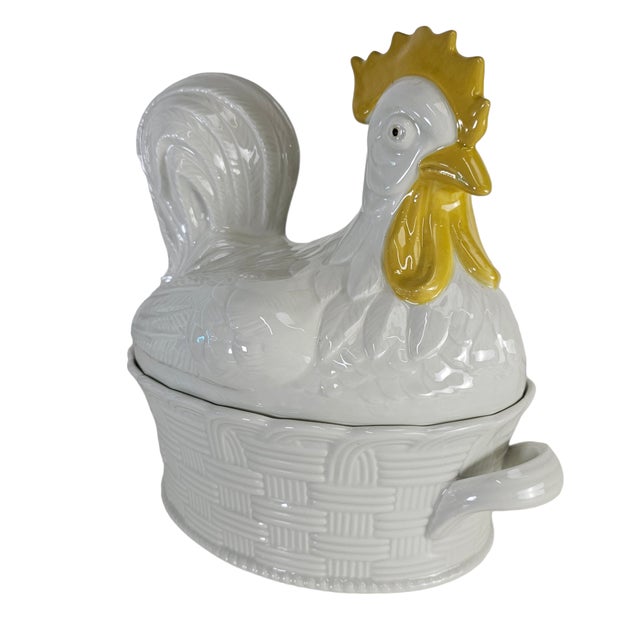 Farmhouse Carbone Chicken Rooster Large Casserole Dish Lid Farmhouse Decor 14.5 in 96 Oz For Sale - Image 3 of 10