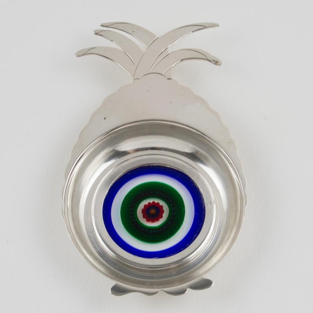 Sterling Silver and Murano Art Glass Barware Coasters Set of 6, Italy circa 1960 For Sale - Image 15 of 18