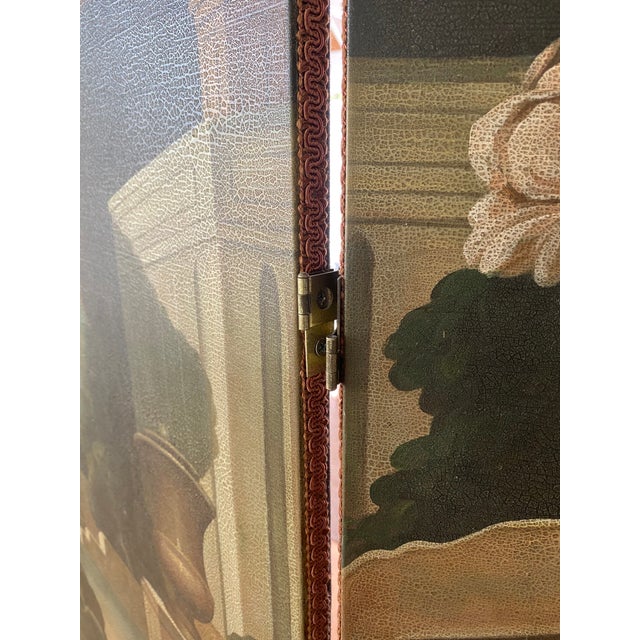 This is a beautiful oil painted screen depicting the birds and bountiful harvest. The screen is registered by Chelsea...