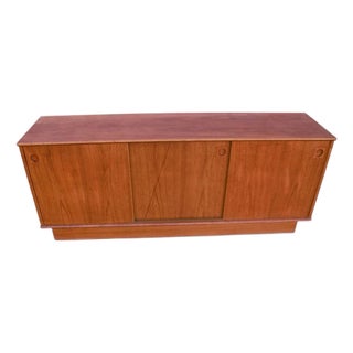 Mid 20th Century Danish Sliding Door Sideboard Credenza by Dyrlund For Sale