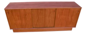 Mid 20th Century Danish Sliding Door Sideboard Credenza by Dyrlund