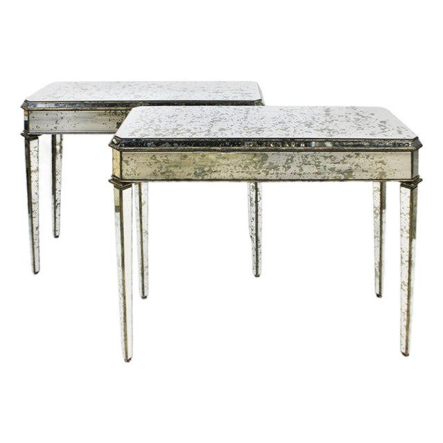 Neoclassical Style Mirrored Console Tables - A Pair For Sale