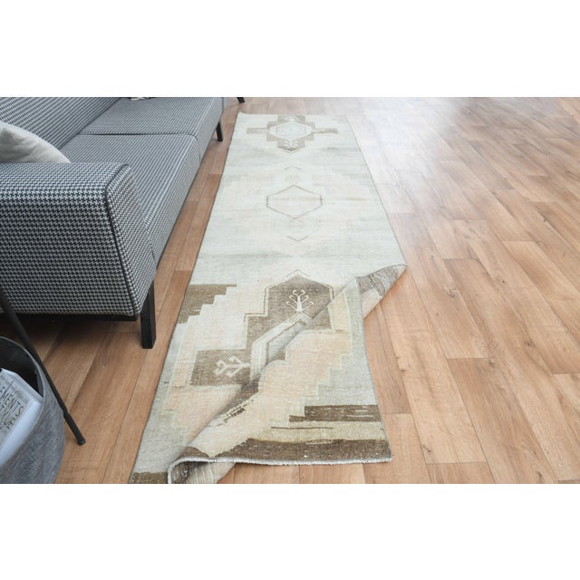 1970s Vintage Handmade Wool Cotton Turkish Pink Runner Rug For Sale In San Francisco - Image 6 of 11