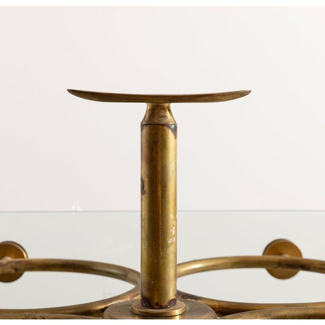 Mid-Century Modern Umbrella Stand in Brass and Engraved Glass from Fontana Arte, 1950s For Sale - Image 3 of 18