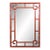 Faux Bamboo Greek Key Red and Gold Mirror For Sale