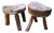 Brutalist Tripod Stools in Grayed Pine, France, 1950s, Set of 2 For Sale
