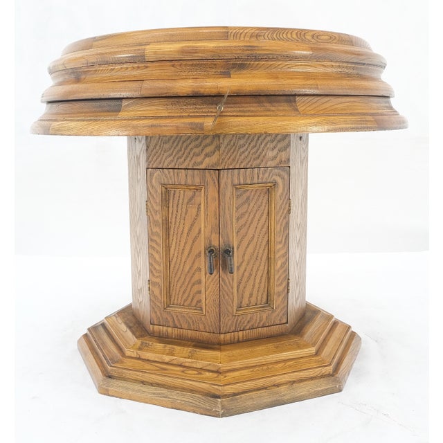 1970s Side Coffee Table w/ a Working Street Wall Clock Top Storage Compartment Base For Sale - Image 5 of 10