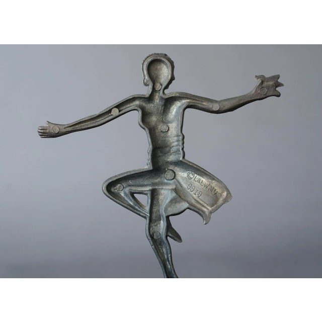 1930s Loevsky & Loevsky Art Deco Nude Lady Holding Bird Lamp For Sale - Image 10 of 12