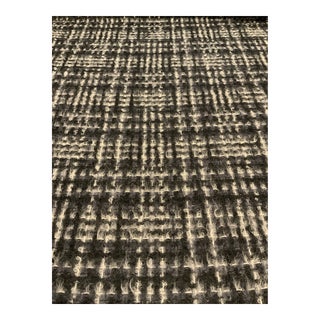 Casamance: Alpilles Noir - 36440418 Black and White Wool Blend Plaid Designer Fabric - 2.5 Yards For Sale