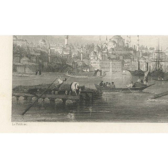 After Le Petit, Constantinople Bosphorus View, Ottoman Istanbul Panorama, 1860, Print For Sale - Image 6 of 9