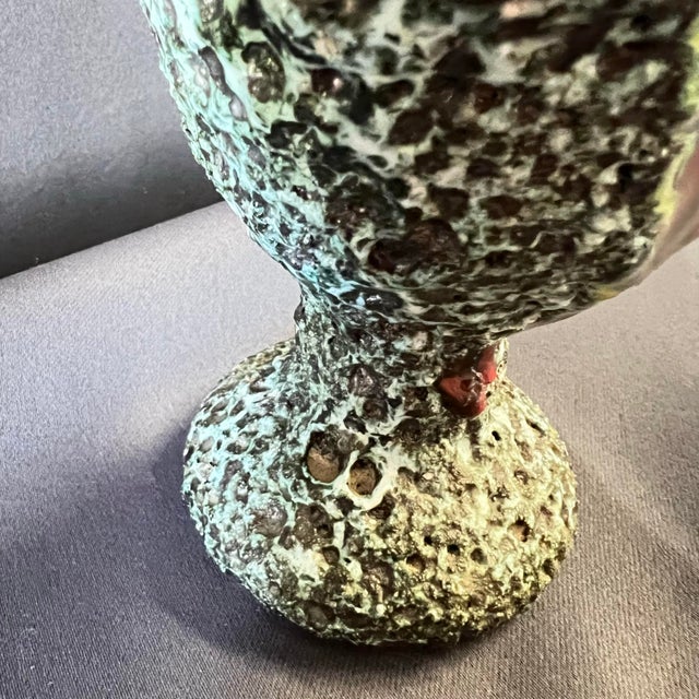 Red Italian Mid-Century Lava Glaze Ewer, Bitossi Style Sculptural Ceramic For Sale - Image 8 of 10