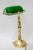 Gold Banker Table Lamp with Green Glass Shade, Vienna, Austria, 1920s For Sale - Image 8 of 18