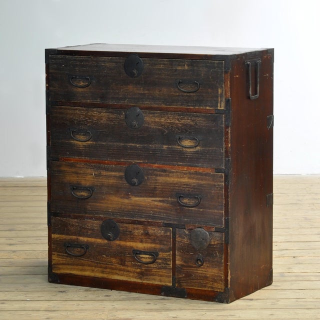 Japanese Tansu Chest of Drawers, 1870 For Sale - Image 3 of 15