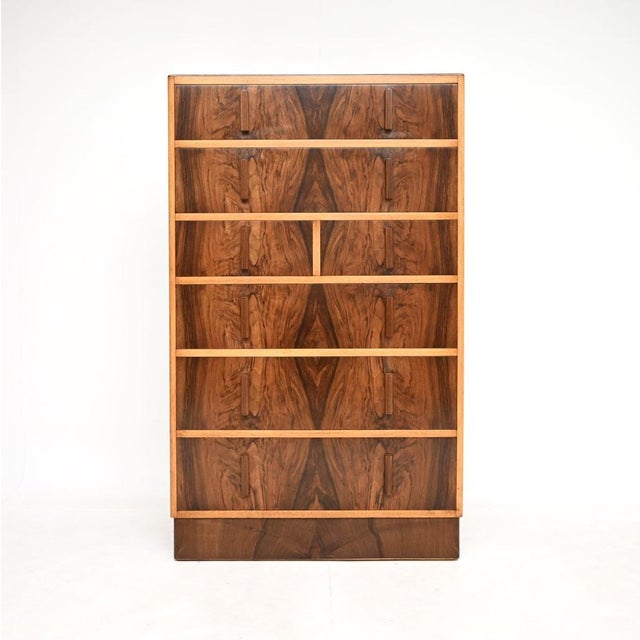 Art Deco Figured Walnut Chest of Drawers, 1930s For Sale - Image 12 of 12