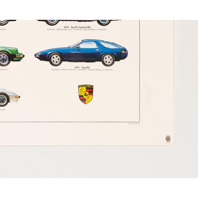 1980s Porsche Sports Cars Poster by Ken Rush, 1980 For Sale - Image 5 of 9