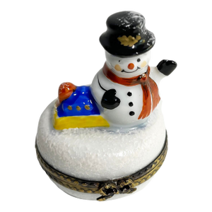 Vintage Limoges Snowman Trinket Box